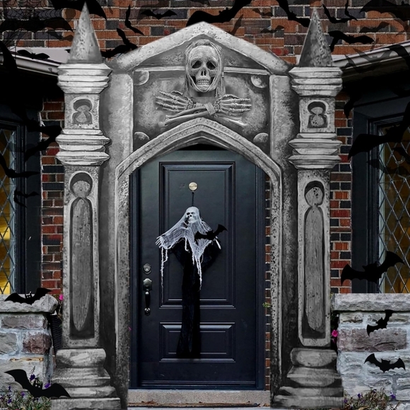 Halloween Horror Door Decoration with Skeleton Figure - Picture 1 of 5